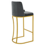 Bar Stool Impartial metal golden legs-velvet dark grey - Image 2