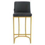 Bar Stool Impartial metal golden legs-velvet dark grey - Image 4