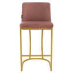 Bar Stool medium height Impartial I metal golden legs-velvet rotten apple - Слика 4