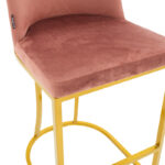 Bar Stool medium height Impartial I metal golden legs-velvet rotten apple - Слика 6