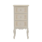 Pazlen Inart bedside table antique white color mdf 40x34.5x82cm - Image 2