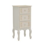 Ноќна масичка Pazlen Inart античка бела боја мдф 40x34.5x82 см