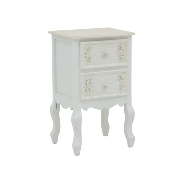 Pazlen Inart bedside antique white color mdf 40x45x65cm