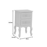 Bedside table Joliene Inart natural-antique white color mdf 40x34.5x64.5cm - Image 6
