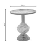 Side table Cogent Inart marble grey-gold metal D41x44cm - Слика 4