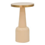 Помошна масичка Easyful Inart крем-златна метална D36x58 см