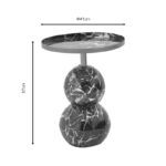 Side table Dearest Inart marble black-gold metal D41x57cm - Слика 4