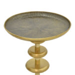 Side table Trego Inart gold-black metal D39x55cm - Слика 2