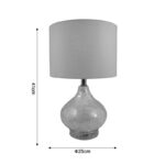Table lamp Guidance Inart E27 white glass-white fabric lampshade D25x41cm - Слика 2