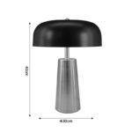 Table lamp Luminary Inart E27 silver-black metal D30x40cm - Слика 2