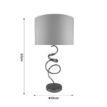 Table lamp Valou Inart E27 silver aluminium-white fabric D35x65cm - Слика 2