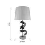 Table lamp Lighted Inart E27 gold metal-white fabric D35x70cm - Image 2