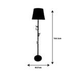 Floor  lamp Zacro Inart E27 black-gold metal D37x164.5cm - Image 2