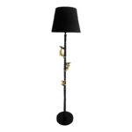Floor  lamp Zacro Inart E27 black-gold metal D37x164.5cm