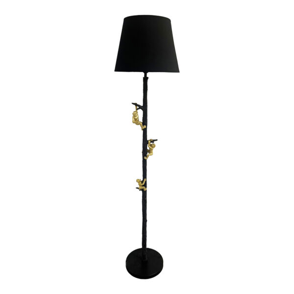 Подна ламба Zacro Inart E27 црно-златна метална D37x164.5cm
