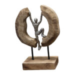 Table decoration Dale Inart natural mango wood-aluminum 19x9x28cm