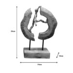 Table decoration Caren Inart natural mango wood-aluminum 19x10x29cm - Image 2