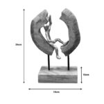 Table decoration Vualo Inart natural mango wood-aluminum 18x10x26cm - Image 2