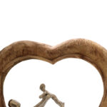 Table decoration heart Loisir Inart natural mango wood-aluminum 28.5x9x30cm - Image 3