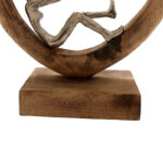 Table decoration heart Loisir Inart natural mango wood-aluminum 28.5x9x30cm - Image 4