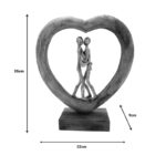 Table decoration heart Vrame Inart natural mango wood-aluminum 32x9x35cm - Image 5