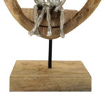 Table decoration heart Edora Inart natural mango wood-aluminum 27x10x36cm - Слика 4