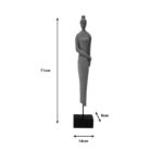 Table decoration figure Rezina I Inart natural mango wood-metal 14x8x71cm - Слика 2