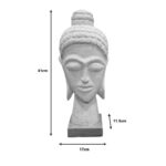 Head buddha bust Wevi Inart white mango wood 17x11.5x41cm - Image 2