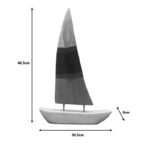 Table decoration ship Elize Inart white-grey-blue mango wood-iron 30.5x5x48.5cm - Image 3