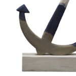 Table decoration marine anchor Elize Inart white-grey-blue mango wood 37.5x7.5x52cm - Слика 2