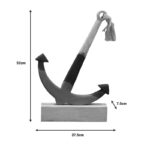 Table decoration marine anchor Elize Inart white-grey-blue mango wood 37.5x7.5x52cm - Слика 3