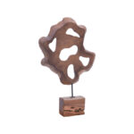 Table decoration Strab Inart natural wood teak-metal 55x10x80cm - Image 2