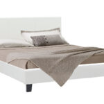Double bed Nevil PU white matte 150x200