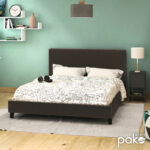 Double bed Nevil PU dark brown matte 150x200 - Image 2