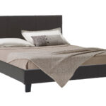 Double bed Nevil PU dark brown matte 150x200