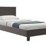 Bed Nevil PU dark brown matte 100x200