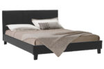 Double bed Nevil PU black matte 150x200