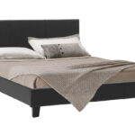 Double bed Nevil PU black matte 150x200