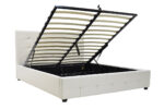 Double bed Roi PU with storage space in white matte 160x200 - Image 3