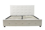 Double bed Roi PU with storage space in white matte 160x200 - Image 4