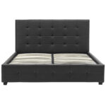 Double bed Roi PU with storage space in black matte 160x200 - Слика 4