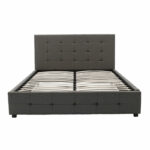 Double bed Roi with storage space dark in grey fabric 160x200cm - Слика 4