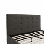 Double bed Roi with storage space dark in grey fabric 160x200cm - Слика 6