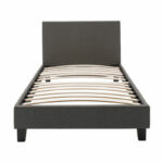 Bed Nevil in dark grey fabric 100x200cm - Слика 3