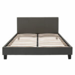 Double bed Nevil in dark grey fabric 150x200cm - Слика 3