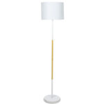 Metal floor lamp Oliver Ε27 with white shade D33x149cm