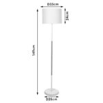 Metal floor lamp Oliver Ε27 with white shade D33x149cm - Слика 6