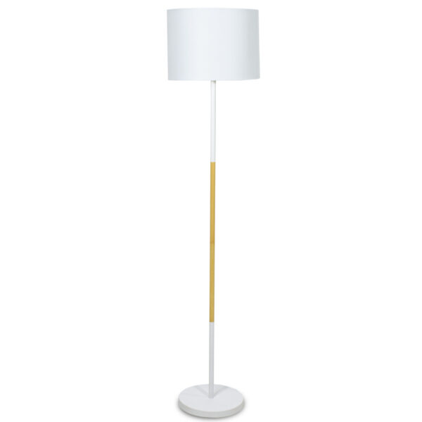Метална подна ламба Oliver Е27 со бела абажур D33x149cm