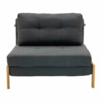 Fancy armchair-bed with charcoal fabric 95x98x70cm - Слика 3
