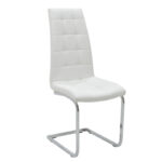 Chair Darrell metal chrome with PU white